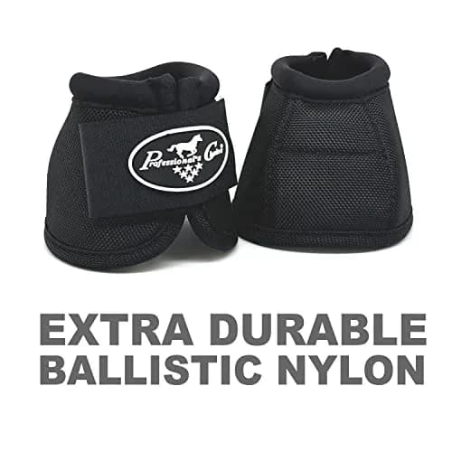 Professional's Choice Ballistic Overreach Bell Boots for Horses | Superb Protection & Comfort | Quick Wrap Hook & Loop | Sold in Pairs | Small Black thumbnail 2