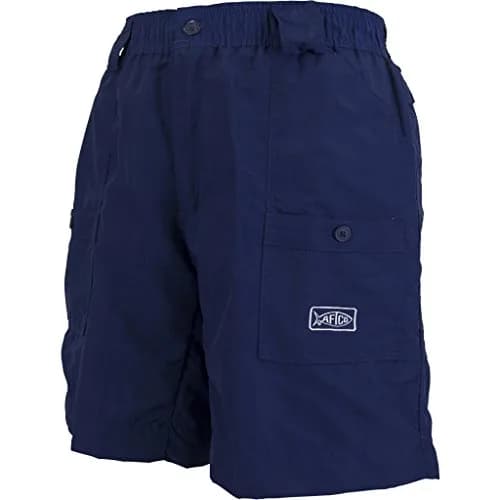 AFTCO Original Fishing Shorts Long Navy | Durable Nylon, 7 Pockets, 18" Outseam thumbnail 1