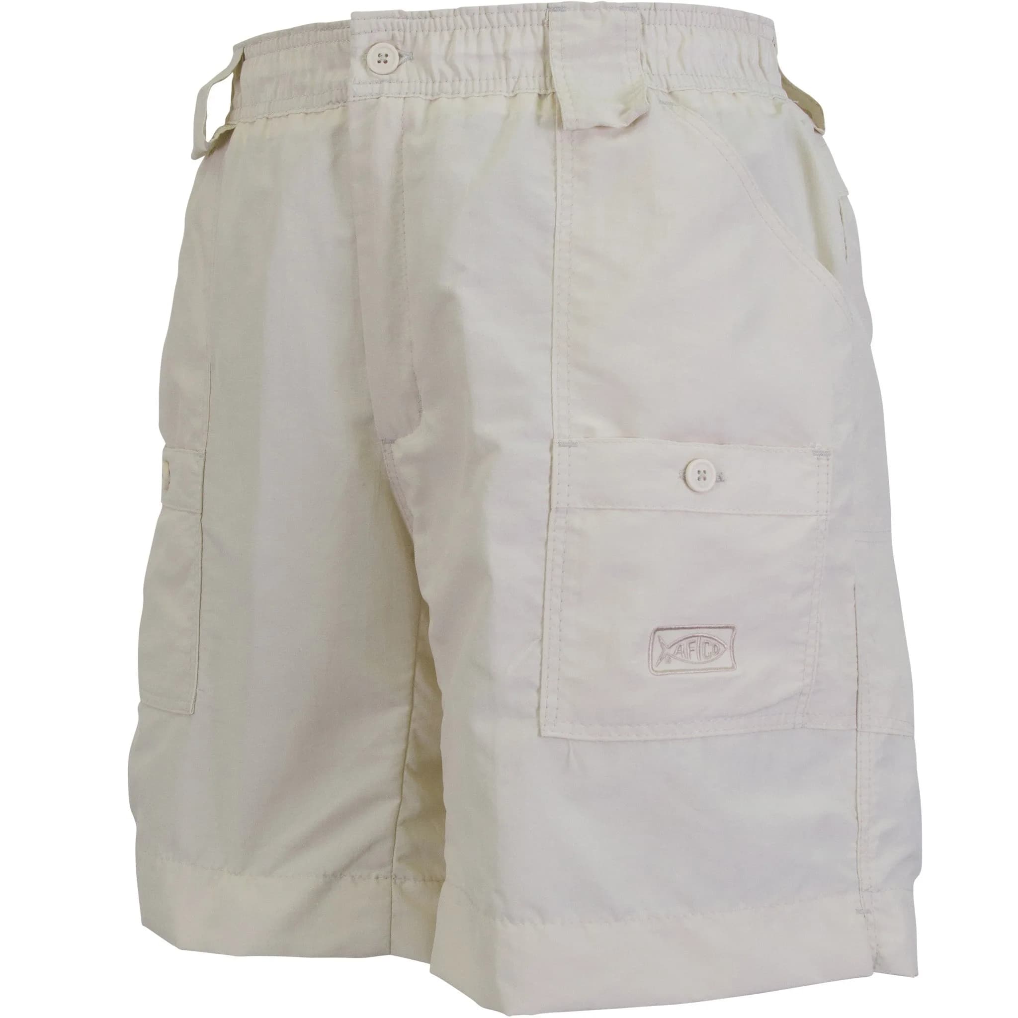 AFTCO Original Fishing Shorts Long 36 | Stain-Resistant Nylon, 18" Outseam (70-120c) — Natural