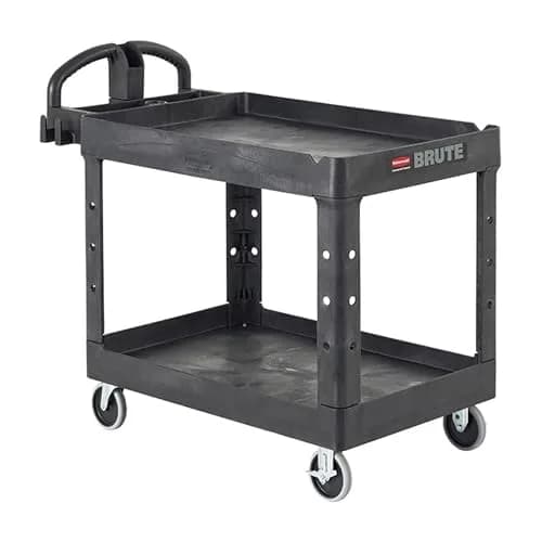 Rubbermaid Commercial Products Heavy Duty Utility Cart 500lb Black | Durable, Maneuverable & Rust-Resistant thumbnail 1