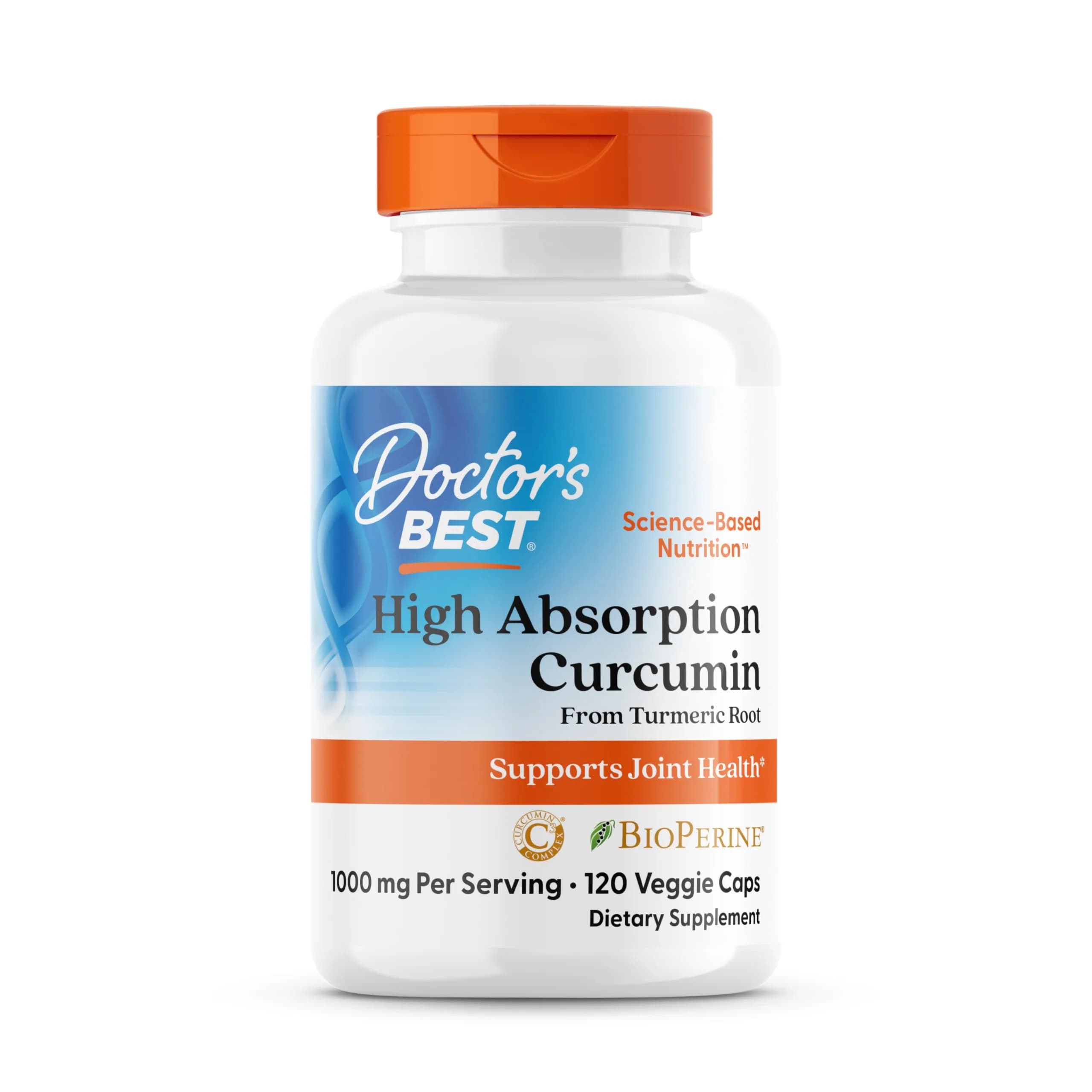 Doctor's Best Turmeric Curcumin 1000mg Veggie Capsules | High Absorption with BioPerine & C3 Complex - main product image
