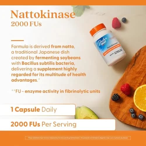 Doctor's Best Nattokinase 2000 FU Supplement 90 Veg Caps | Supports Circulatory Health thumbnail 5