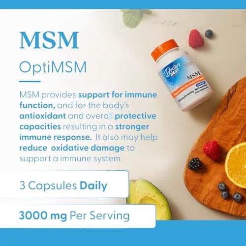 Doctor's BEST MSM Supplement Capsules 3000 mg (180 Count) | Supports Hair, Skin, Nails, Joint Health & Mobility thumbnail 4