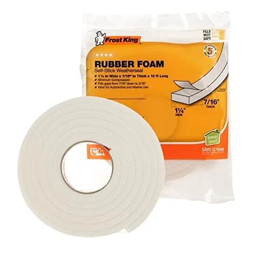 Frost King R516WH Sponge Rubber Foam Tape 1/4" x 7/16" x 10' | Weatherproofing Seal thumbnail 4