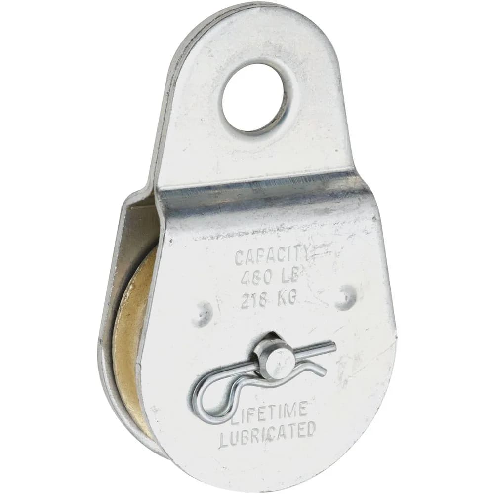 National Hardware N195-818 Fixed Single Pulley, Zinc Plated, 2" | Corrosion-Resistant Industrial Hardware