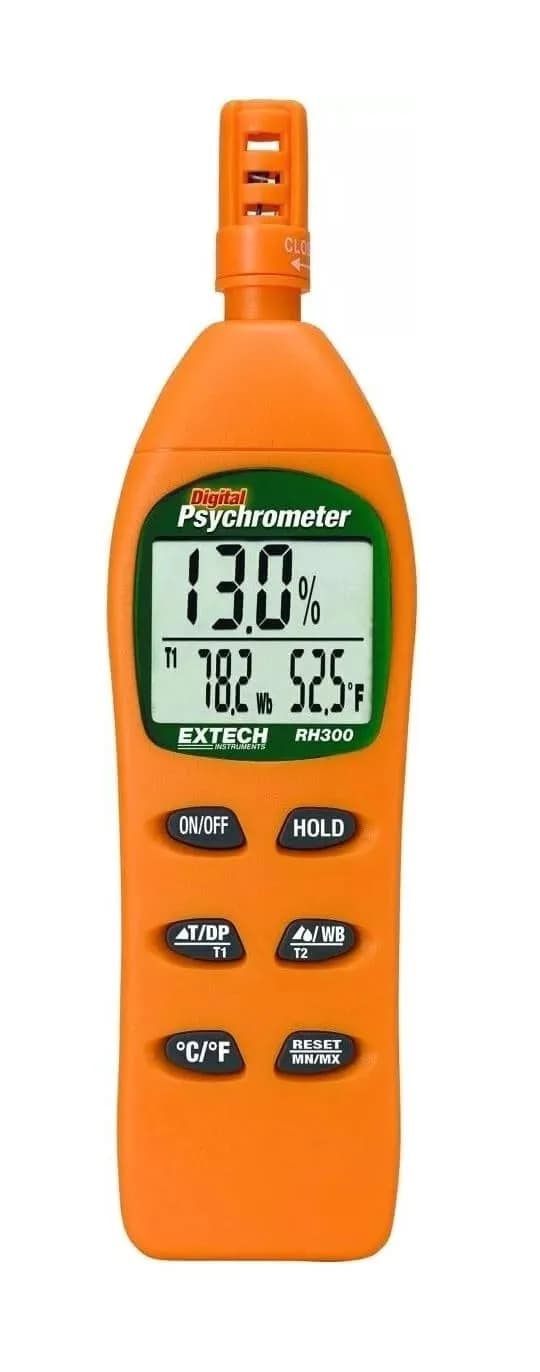Extech RH300 Digital Psychrometer Humidity Meter -20 to 50°C (14 to 122°F) | Measures RH, Temp, Dew Point, Wet Bulb