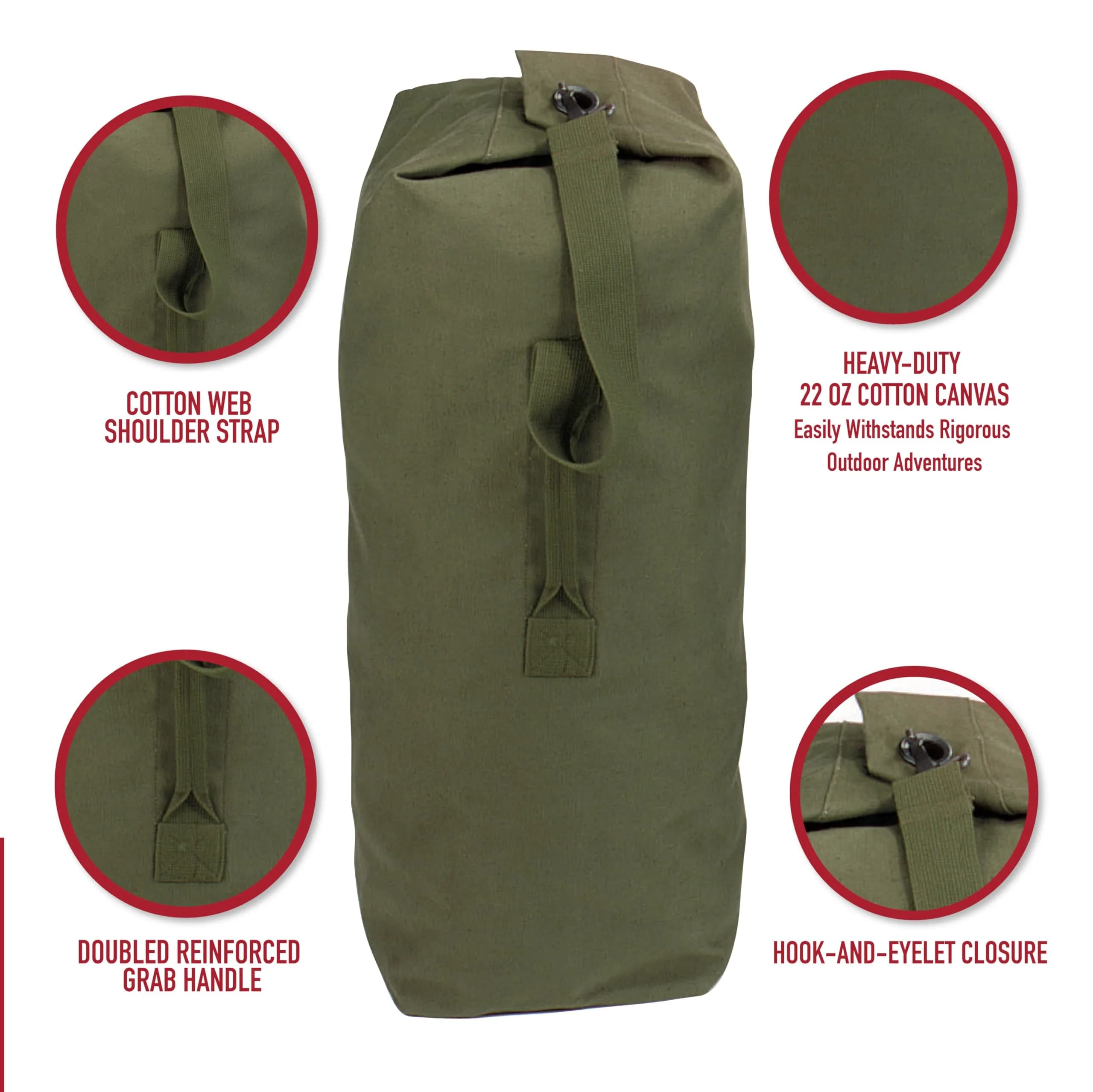 Heavyweight Top Load Canvas Duffle Bag thumbnail 3