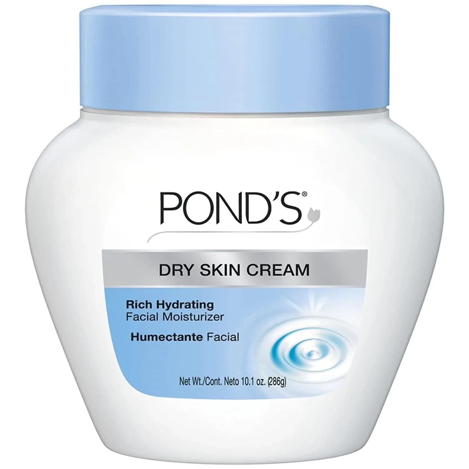 Pond's Dry Skin Cream 192ml (6.5 oz) | Deep Hydration for Dry & Sensitive Skin — Caring Classic (10.01 oz)