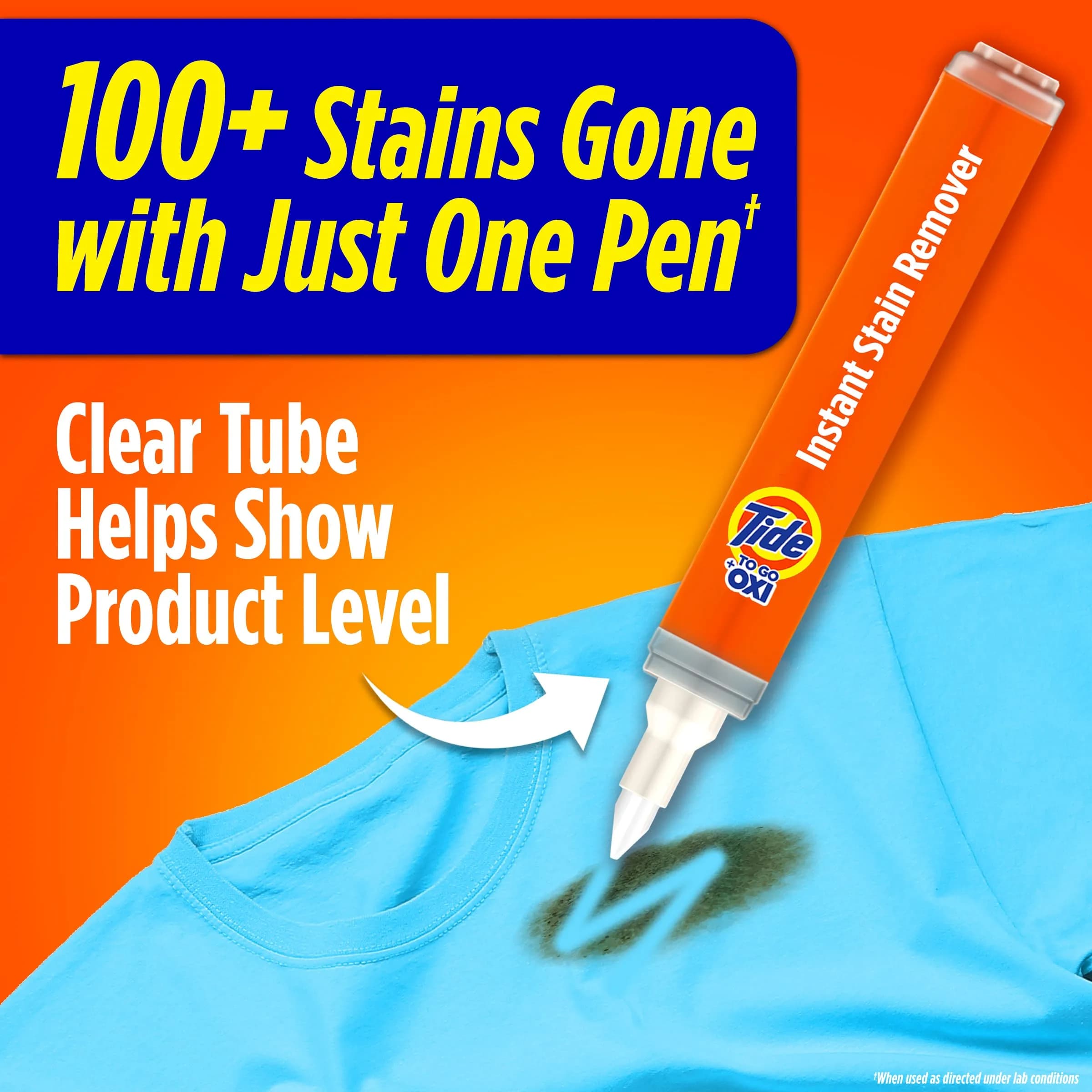 Tide To Go Instant Stain Remover Pen, 0.33 Fl Oz (1 ml) | Works on Fresh Food & Drink Stains - view 2