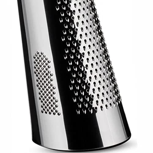 Alessi Todo Giant Cheese and Nutmeg Grater in Steel and Wood, Silver | 48.3 cm (19") Tall Grating Tool thumbnail 4