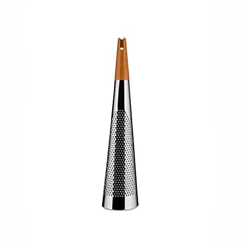 Alessi Todo Giant Cheese and Nutmeg Grater in Steel and Wood, Silver | 48.3 cm (19") Tall Grating Tool thumbnail 1