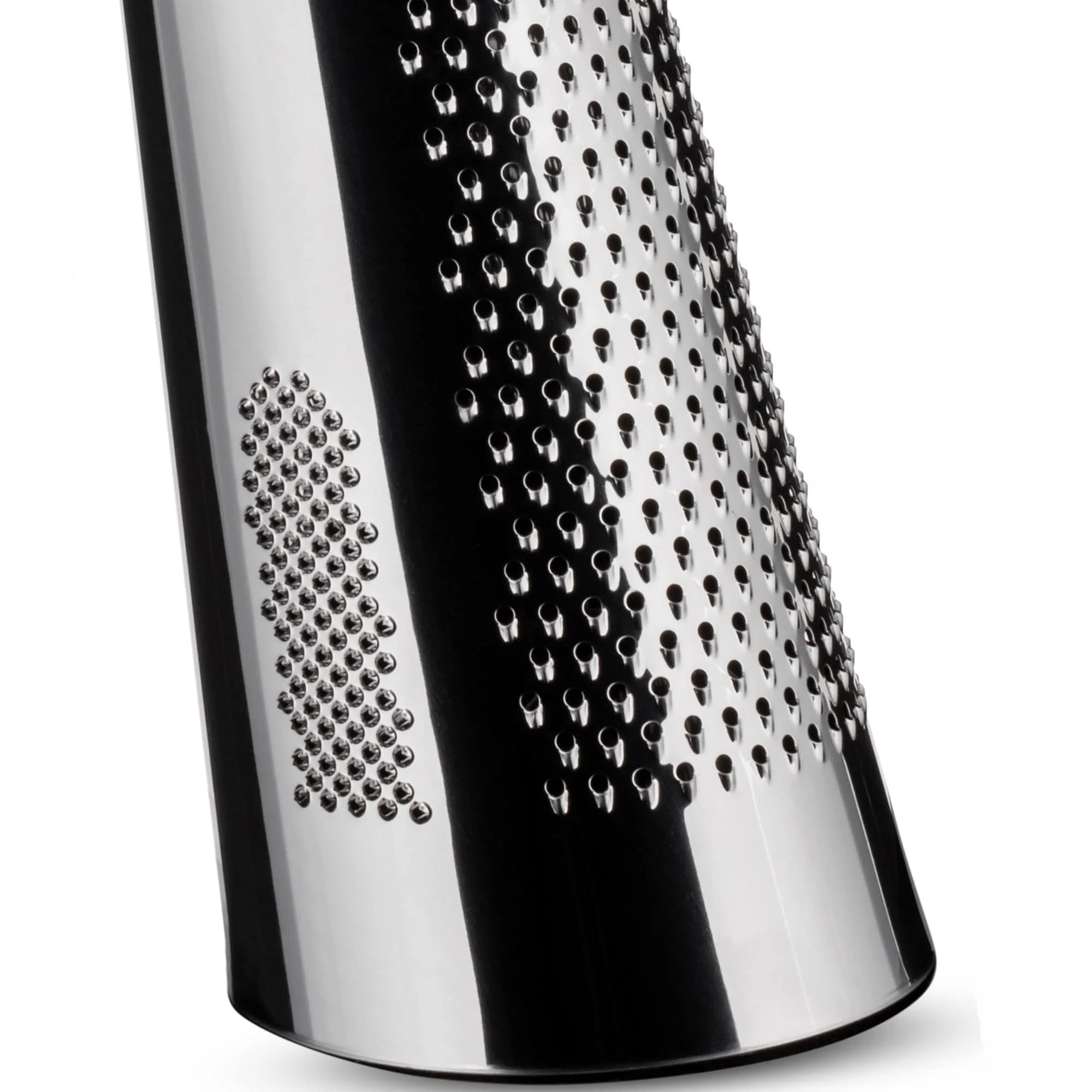 Alessi Todo Giant Cheese and Nutmeg Grater in Steel and Wood, Silver | 48.3 cm (19") Tall Grating Tool - view 4