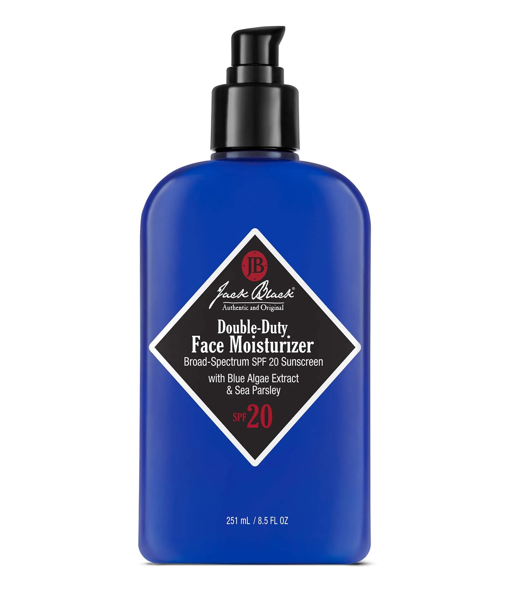 Jack Black Double Duty Face Moisturizer SPF 20 Sunscreen 250ml (8.5 Fl Oz) | Broad Spectrum UVA/UVB Protection — 8.5 Fl Oz