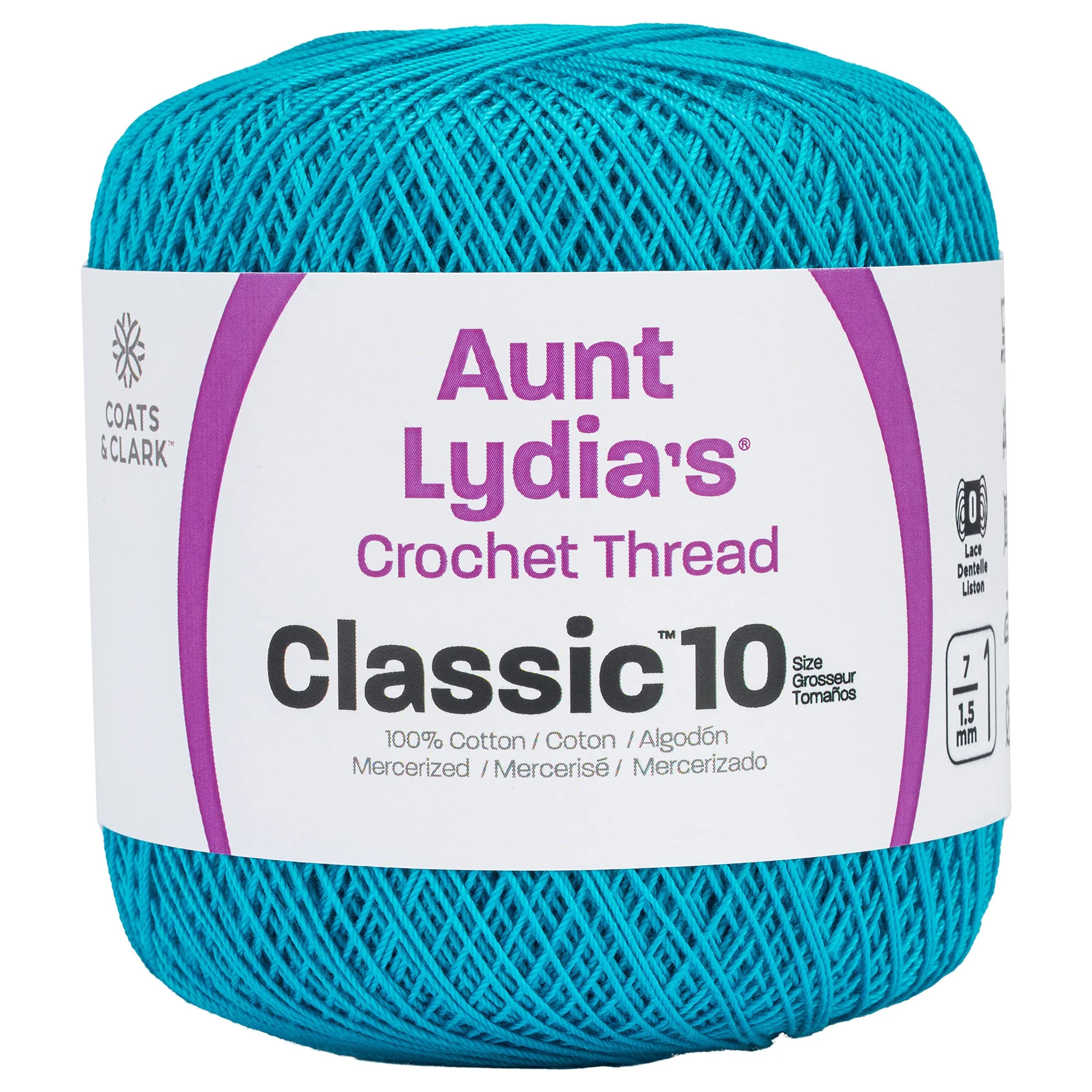 Aunt Lydia's Crochet Cotton Classic Size 10 Thread, Parakeet | 320m (350yd) | 100% Mercerized Cotton - main product image