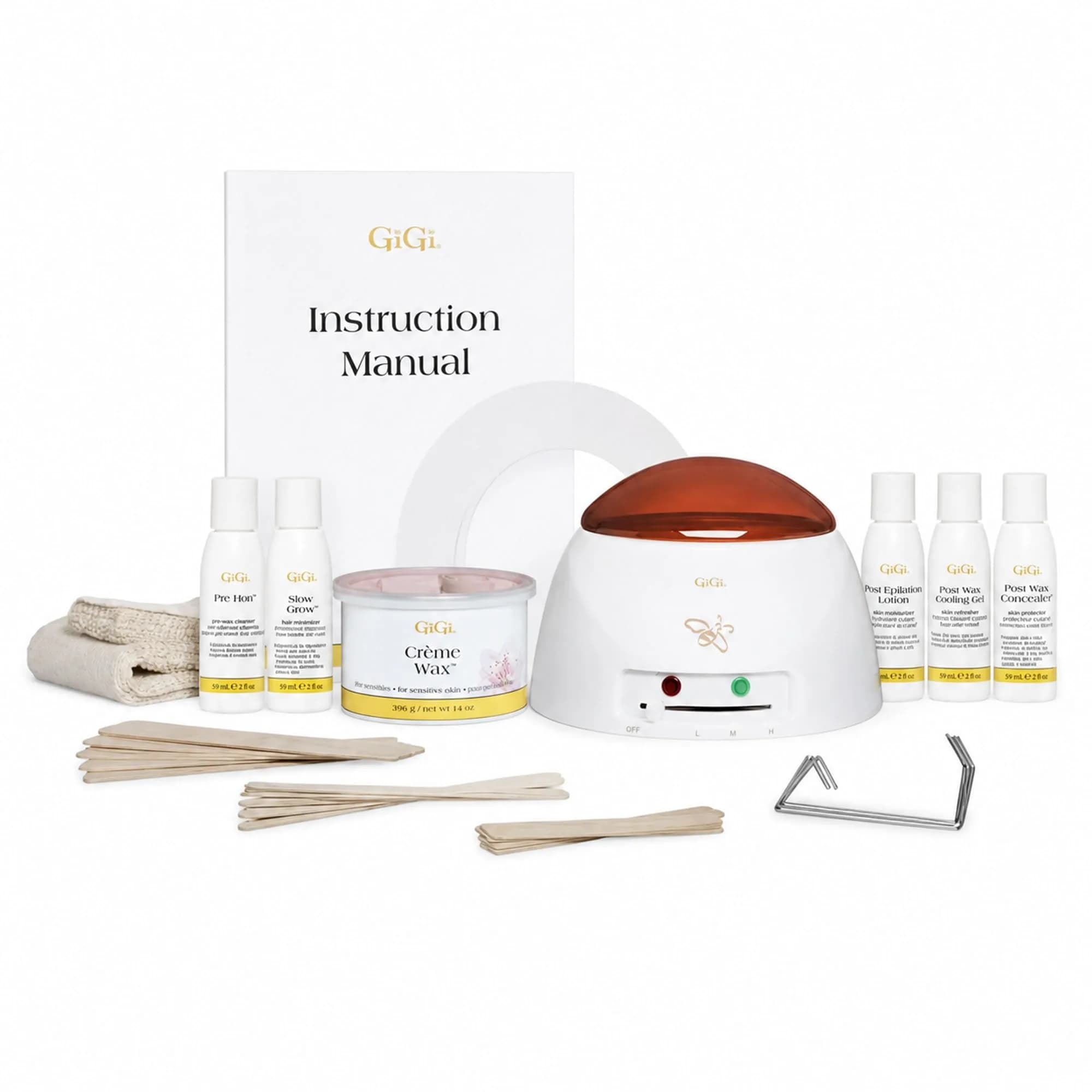 GIGI Creme Wax Hair Removal Kit, Wax Warmer for Face, Body & Eyebrow | Complete Home & Salon System