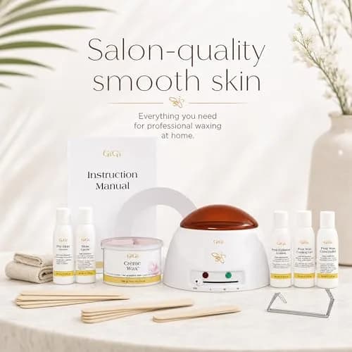 GIGI Creme Wax Hair Removal Kit, Wax Warmer for Face, Body & Eyebrow | Complete Home & Salon System thumbnail 2