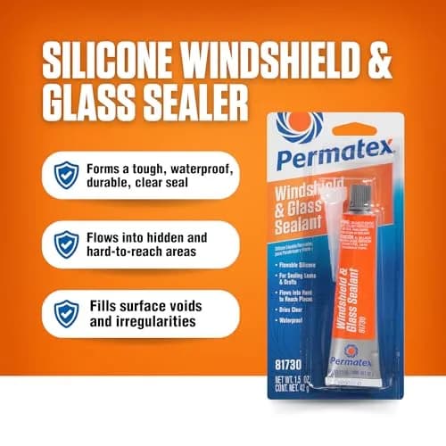 Permatex Flowable Silicone Windshield and Glass Sealer 44ml (1.5 Fl Oz) | Seals Leaks in Hard-to-Reach Areas thumbnail 2
