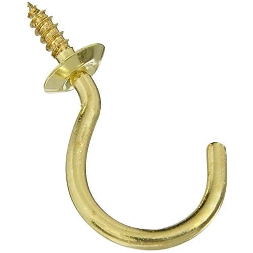 National Hardware N119-727 Solid Brass Cup Hooks 1.5 inch (3.81 cm) | 15 lb Load Capacity thumbnail 1
