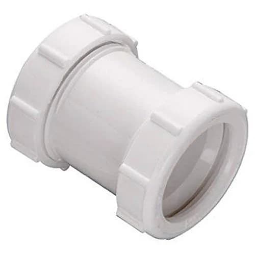 Plumb Pak 46WK Straight Extension Coupling Trap Adapter 1.5" or 1.25" x 1.5" White | Slip Joint Connection for Plumbing thumbnail 1