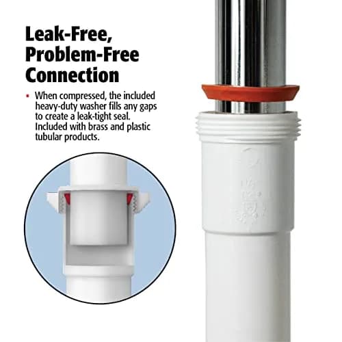 Plumb Pak 46WK Straight Extension Coupling Trap Adapter 1.5" or 1.25" x 1.5" White | Slip Joint Connection for Plumbing thumbnail 7