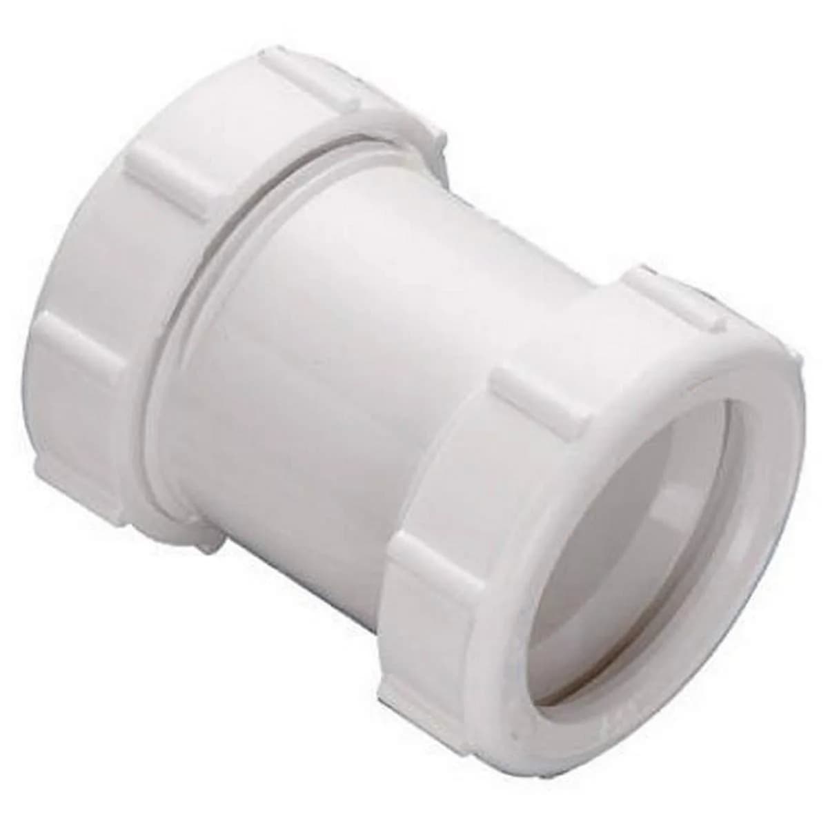 Plumb Pak 46WK Straight Extension Coupling Trap Adapter 1.5" or 1.25" x 1.5" White | Slip Joint Connection for Plumbing - main product image