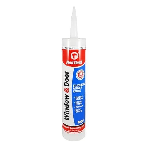 Red Devil 0876 Window & Door Silicon Acrylic Caulk, Clear, 298 ml (10.1 oz) | Waterproof & Paintable Sealant thumbnail 1