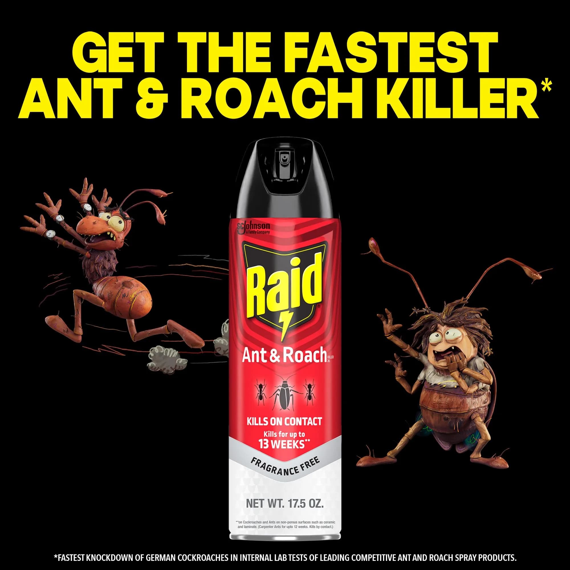 Raid Ant & Roach Killer Fragrance Free 17.5oz (496ml) | Kills Bugs on Contact - view 6