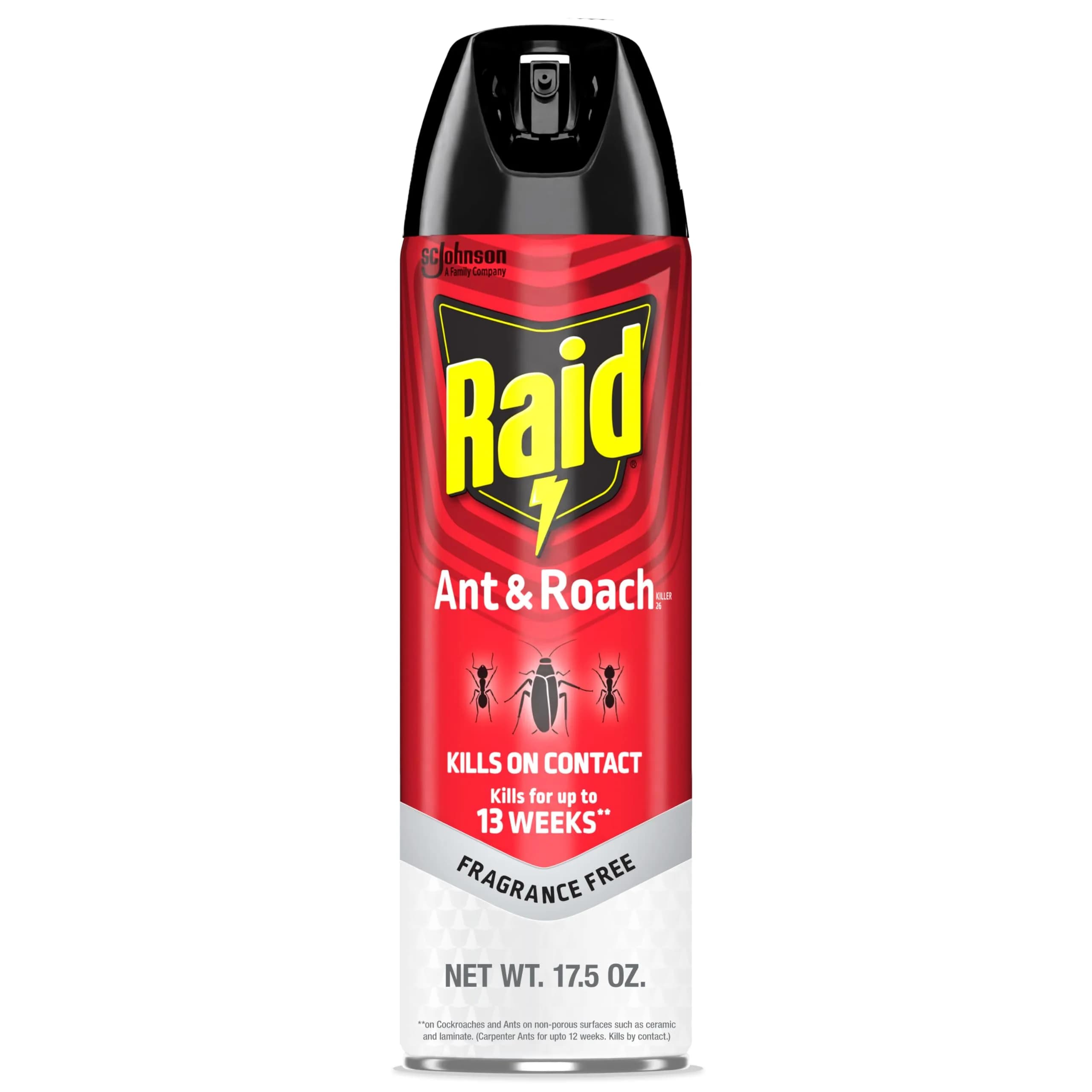 Raid Ant & Roach Killer Fragrance Free 17.5oz (496ml) | Kills Bugs on Contact - main product image