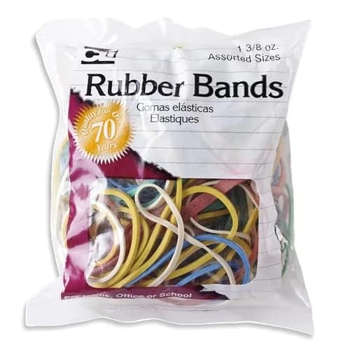Charles Leonard Assorted Rubber Bands 1.38 oz (39g) Bag | High Tensile Strength thumbnail 1