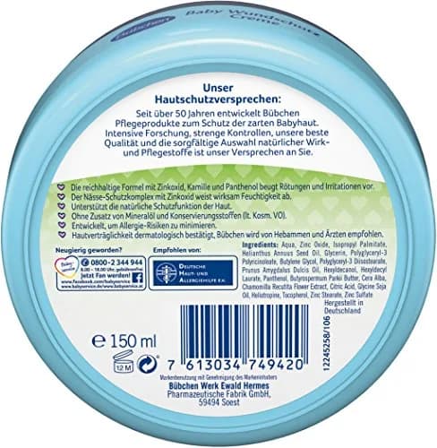 Bübchen Diaper Rash Cream 150ml (5.07 Fl Oz) | Gentle Protection for Sensitive Baby Skin thumbnail 2