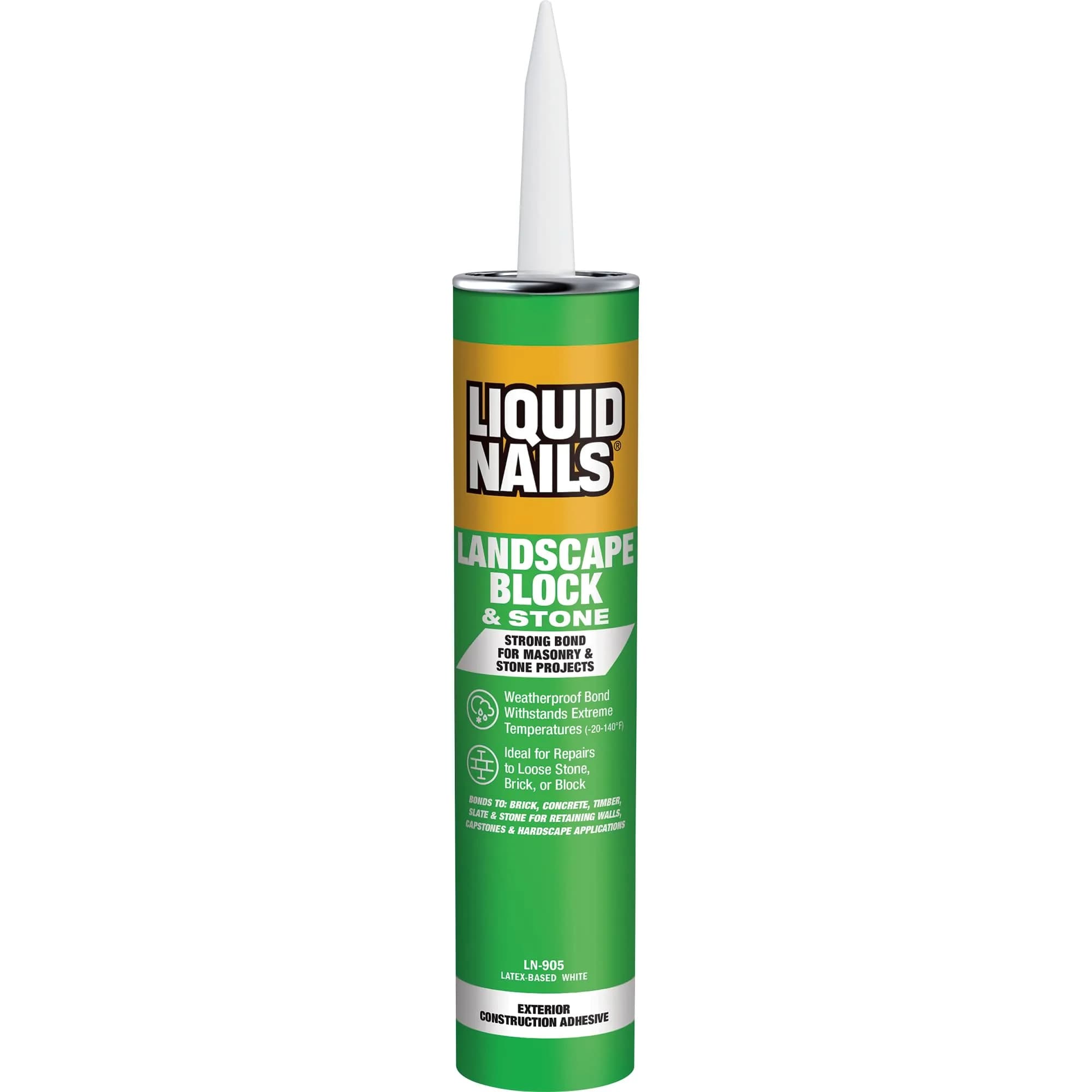 Liquid Nails LN-905 Landscape Block Adhesive 10 oz Weather-Resistant Bond for Stone & Timber - main product image
