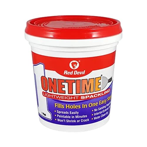 Red Devil 0548 ONETIME Lightweight Spackle Wall Repair 473ml (1 Pint) | No-Sand Formula for Drywall, Plaster, Wood thumbnail 1