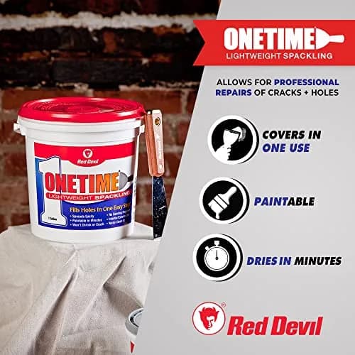 Red Devil 0548 ONETIME Lightweight Spackle Wall Repair 473ml (1 Pint) | No-Sand Formula for Drywall, Plaster, Wood thumbnail 2