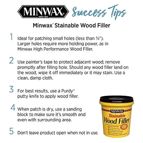 Minwax Stainable Wood Filler 6 oz (170g) | Repairs Cracks, Gouges, Holes thumbnail 7