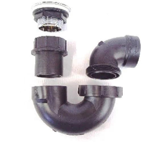 UNITED STATES HDW P118C Tub Drain Assembly Kit with Pop-Up Stopper & P-Trap, Black | Modern Style thumbnail 1