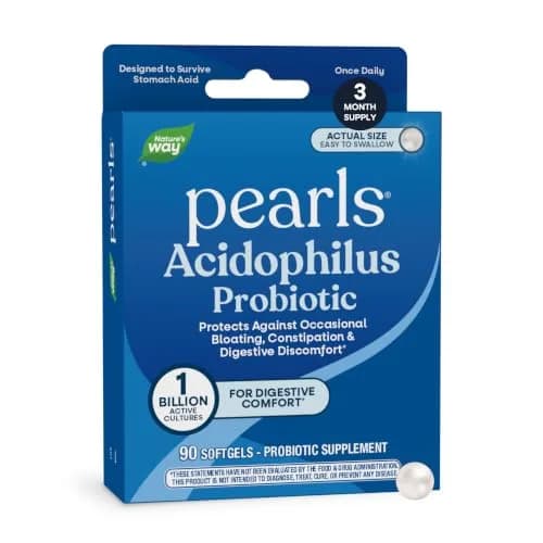 Nature's Way Probiotic Pearls Acidophilus Softgels 90 Count | Supports Digestive Balance & Immune Health thumbnail 1