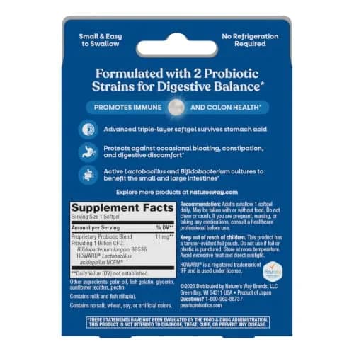Nature's Way Probiotic Pearls Acidophilus Softgels 90 Count | Supports Digestive Balance & Immune Health thumbnail 8