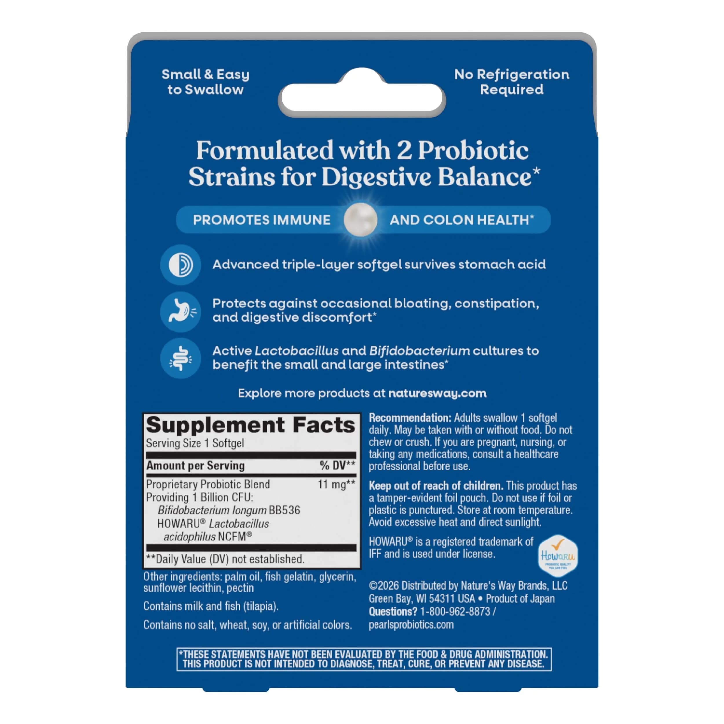 Nature's Way Probiotic Pearls Acidophilus Softgels 90 Count | Supports Digestive Balance & Immune Health - view 8