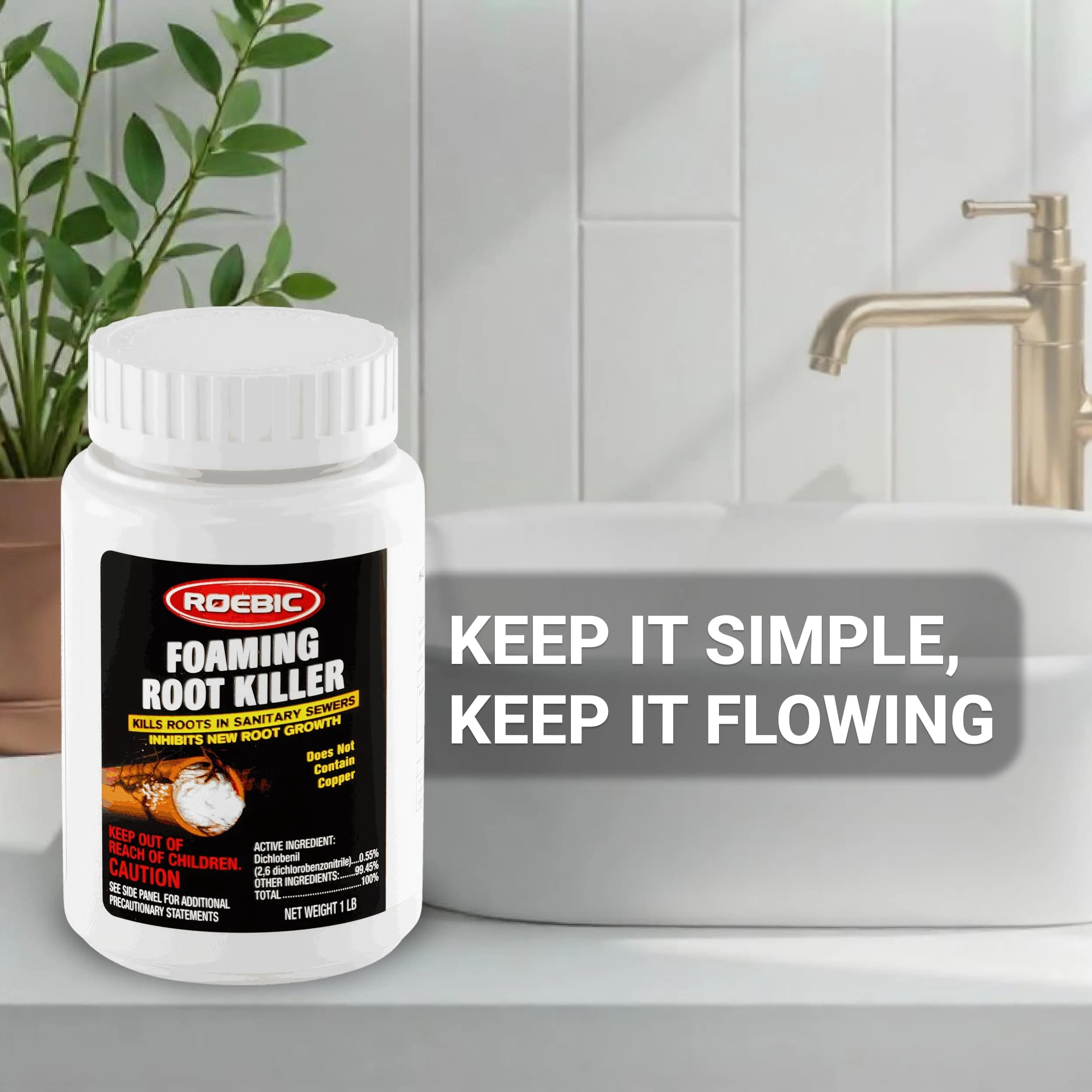 Roebic FRK Foaming Root Killer 1 lb (454 g) | Chemical Septic System & Drain Field Root Destroyer - view 5