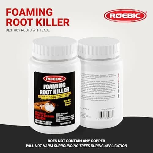 Roebic FRK Foaming Root Killer 1 lb (454 g) | Chemical Septic System & Drain Field Root Destroyer thumbnail 2