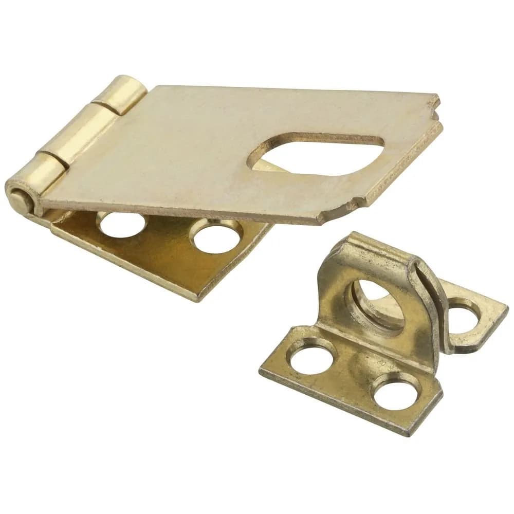National Hardware N102-178 Safety Hasp Latch Lock, 2-1/2 in, Brass | Durable Brass Security Hasp for Doors & Cabinets
