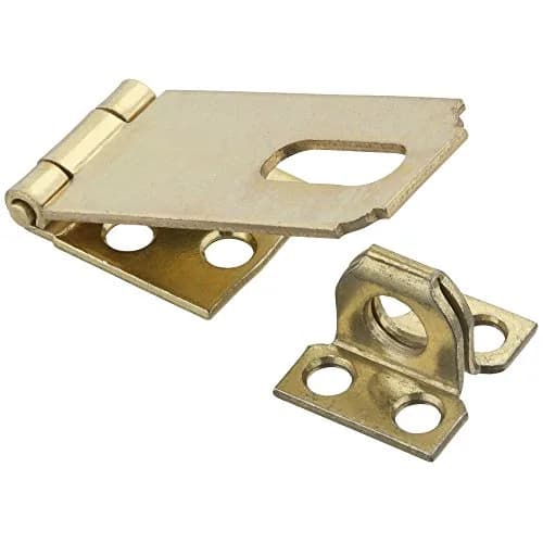 National Hardware N102-178 Safety Hasp Latch Lock, 2-1/2 in, Brass | Durable Brass Security Hasp for Doors & Cabinets thumbnail 1