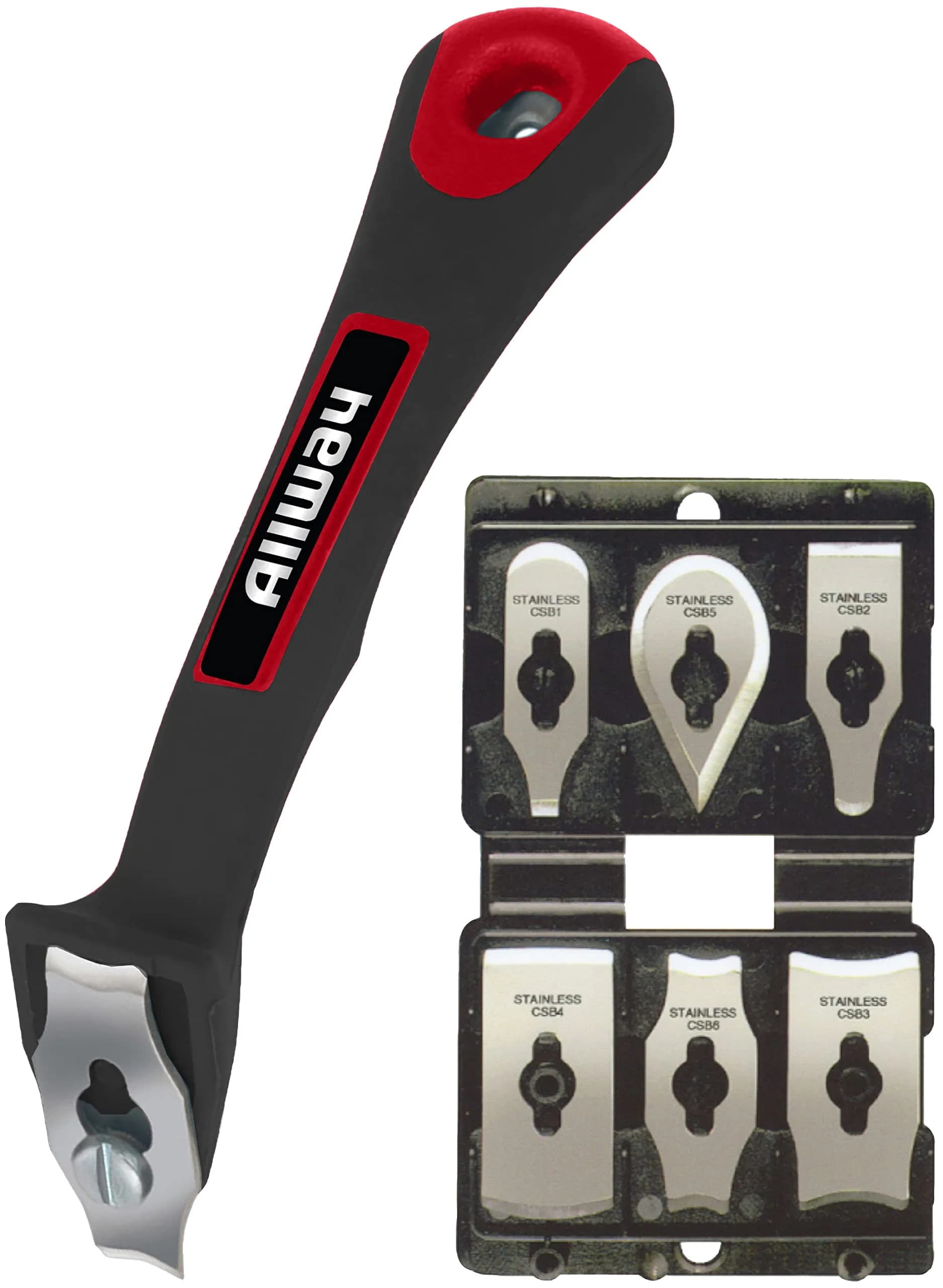 ALLWAY CS6 Soft-Grip Contour Scraper Set with 6 Blades and File | Versatile Painting Tool for Flat & Curved Surfaces
