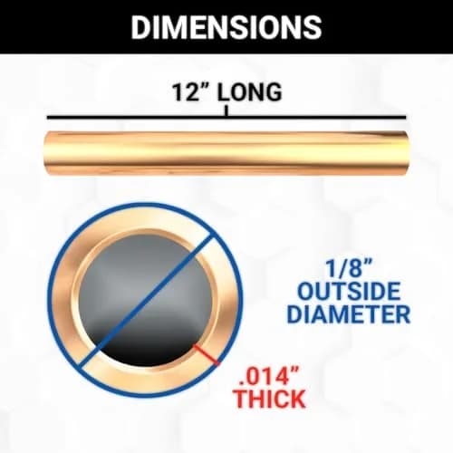 K & S Precision Metals Round Brass Tube 8127 - 3.18mm OD x 0.36mm Wall x 30.48cm Long | Seamless ASTM B135 Alloy 260/272 thumbnail 2