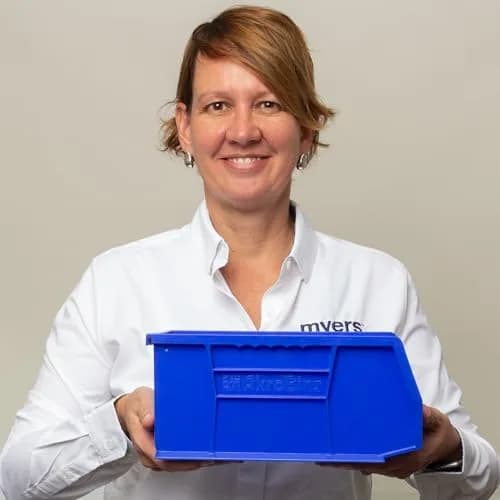Akro-Mils 30230 AkroBins Plastic Storage Bins 11"x5"x5" Red | Heavy-Duty Stackable Organizer (70-120c) thumbnail 2