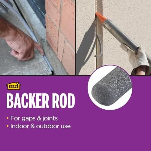 M-D Building Foam Backer Rod, Gray, 20ft x 5/8in for Large Gaps | Weatherproof Sealant Support thumbnail 3