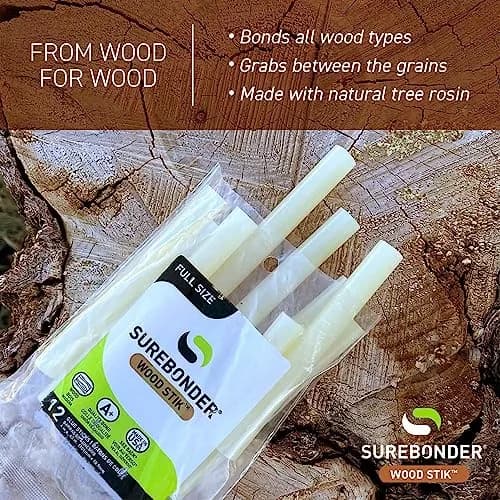 Surebonder WS-12 Full Size Hot Glue Sticks for Woodworking | High Strength, Fast Bonding, 12 Pack thumbnail 4