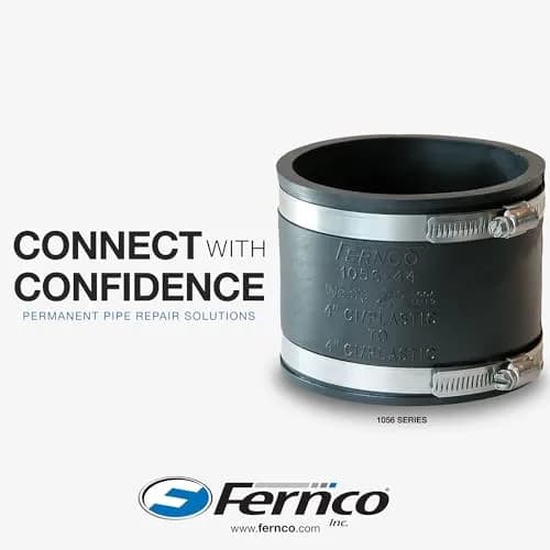 Fernco 4 In. x 4 In. Plastic to Plastic PVC Coupling | Polyvinyl Chloride Flexible Pipe Connector thumbnail 5