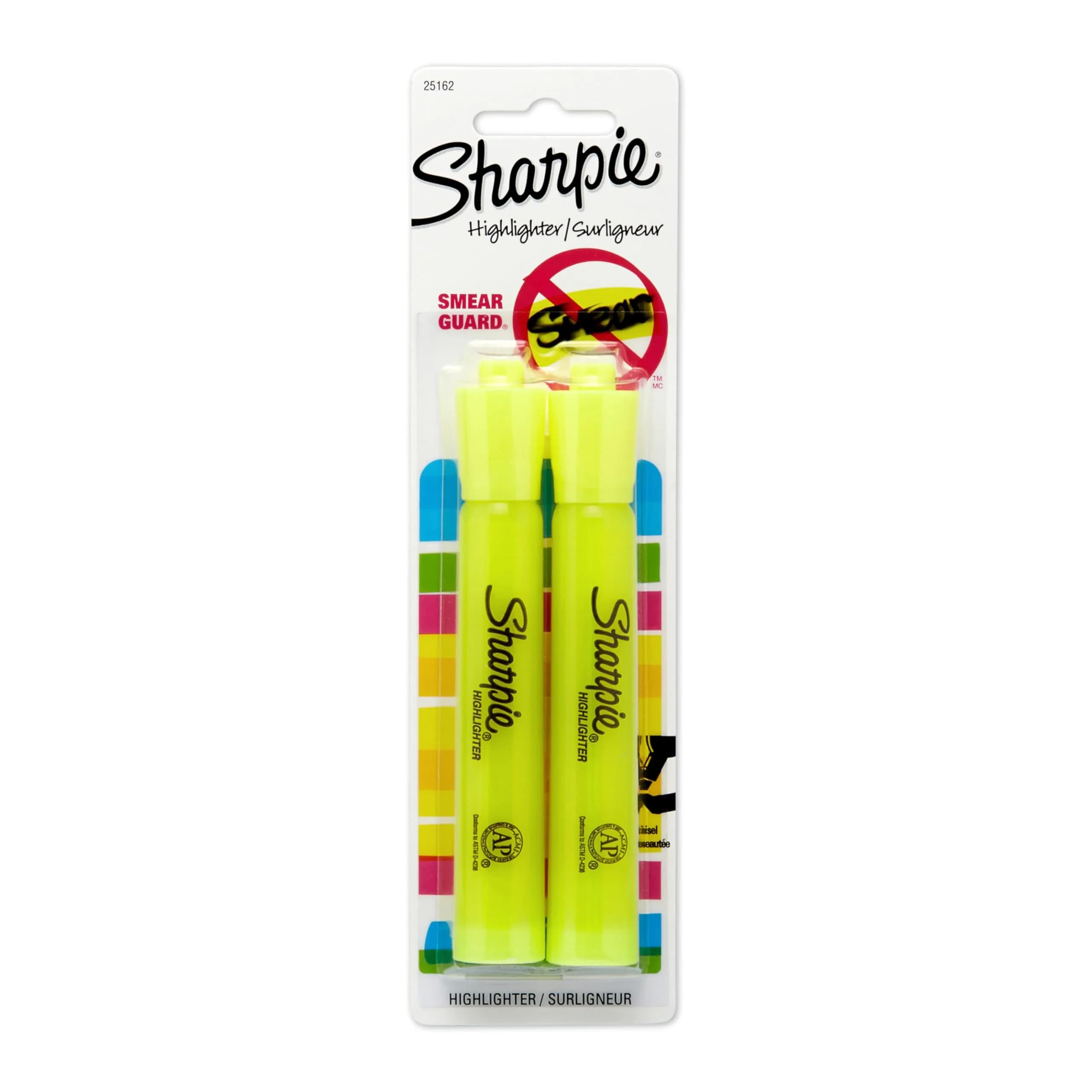 Sharpie Accent Tank-Style Highlighter, Fluorescent Yellow, 2-Pack | Bright Fluorescent Yellow Ink — Highlighter,Highlighters,Chisel Tip