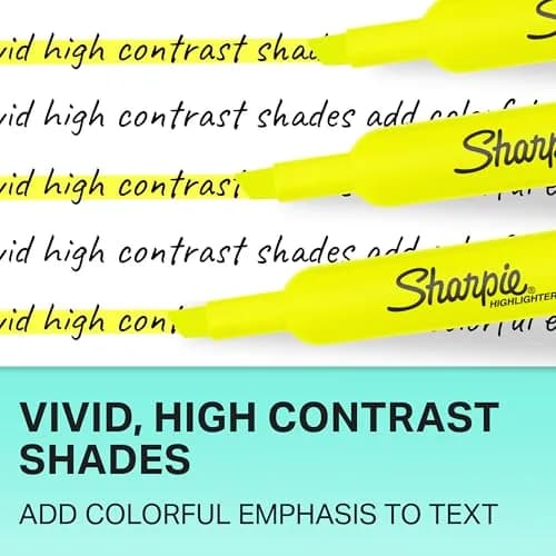 Sharpie Accent Tank-Style Highlighter, Fluorescent Yellow, 2-Pack | Bright Fluorescent Yellow Ink thumbnail 5